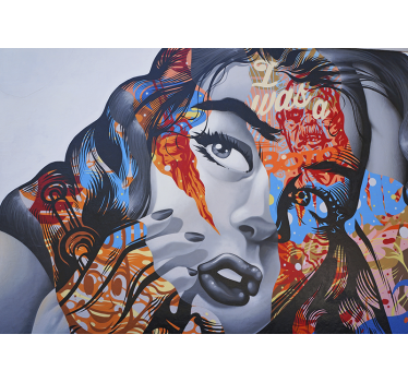 Pop art ženski portret grafiti slikanje fototapeta - TenStickers