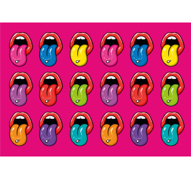 Colorful tongue expressions fototapete z graffiti motivi - TenStickers