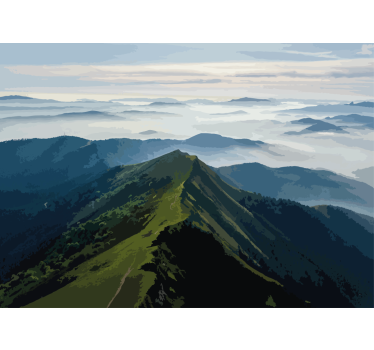 Mountain range view stenske poslikave - TenStickers