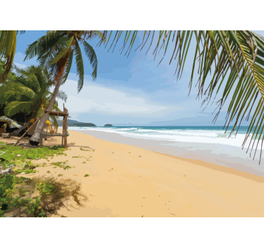 Tropical shoreline view stenske poslikave - TenStickers