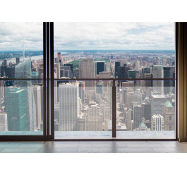 Odprta okna za tapeta fototapeta na newyorškem manhattnu - TenStickers