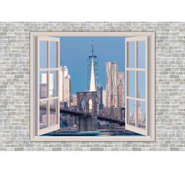 Pogled na manhattan, čisto nebo Fototapeta New York - TenStickers