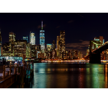 Manhattan nightscape fototapeta new york - TenStickers