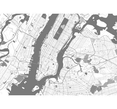 Podroben zemljevid new yorka kot fototapeta - TenStickers