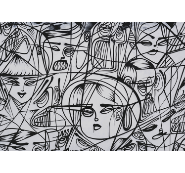 Abstract expression faces fototapete z graffiti motivi - TenStickers