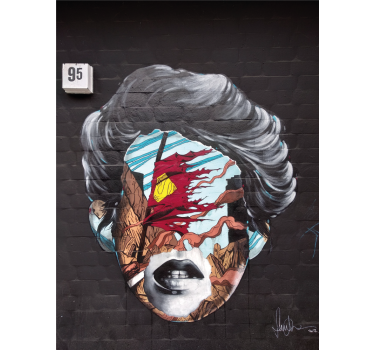Fragmented human profile fototapete s graffiti motivi - TenStickers