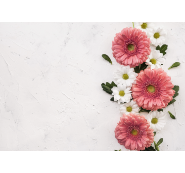 Roza 3d daisy flowers stensko tapeta - TenStickers