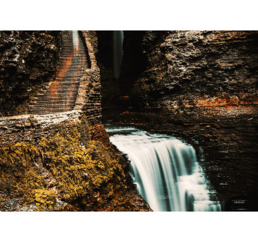 Flowing waterfall view stenske poslikave - TenStickers