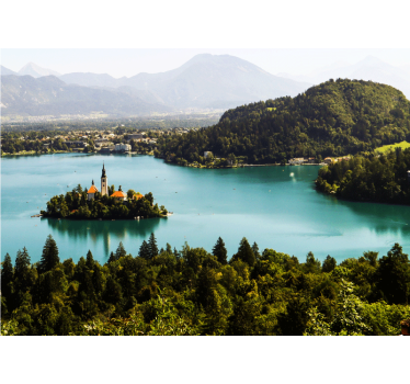 Slovensko jezero estetska fotografija krajinske fototapeta - TenStickers