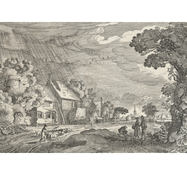Rural scene depiction stenske poslikave - TenStickers