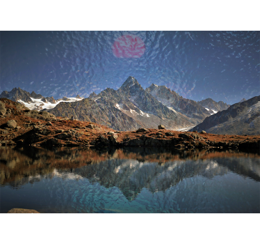 Majestic mountains reflection stenske poslikave - TenStickers