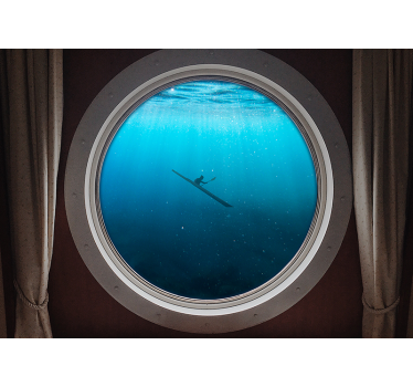 Underwater kayaking scene fototapete z morjem - TenStickers