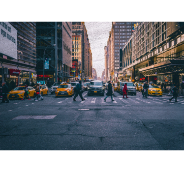 Zasedena ulica new york - fototapeta - TenStickers