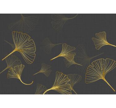 Zlati ginko listi zlati vintage poslikava - TenStickers