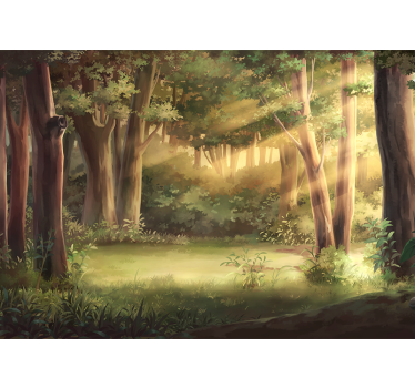 Sunny woodland landscape fototapete narava - TenStickers