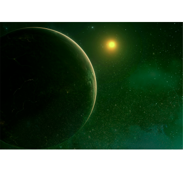 Zeleni planet satelitske vesoljske stenske tapete - TenStickers