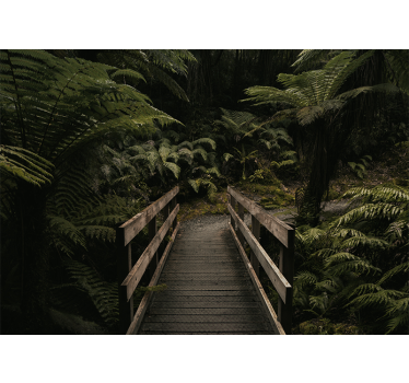 Timber bridge walkway fototapeta gozd - TenStickers