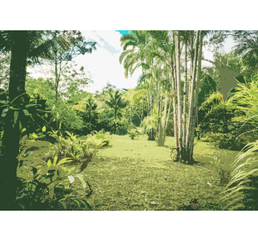 Lush tropical landscape tapeta džungle - TenStickers