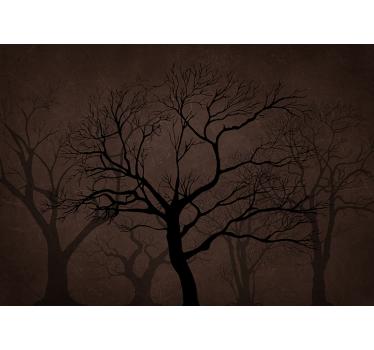 Dark silhouette trees fototapeta gozd - TenStickers