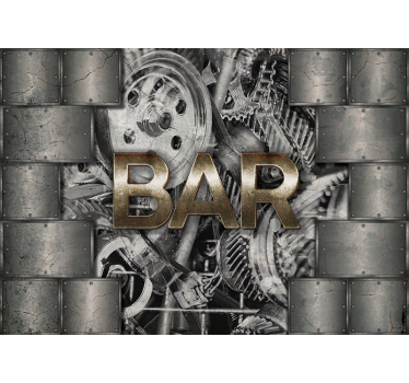 Industrial gear lettering fototapete z graffiti motivi - TenStickers