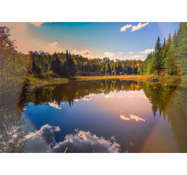 Jezero ob dnevni svetlobi pokrajinskih fototapete - TenStickers