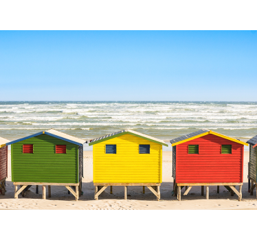 Panorama koče na plaži Fototapete z morjem - TenStickers