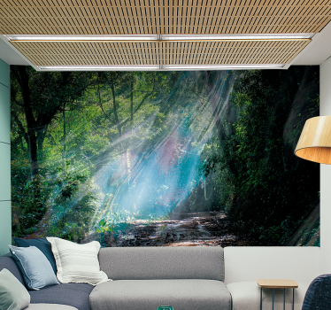 3d globinski učinek gozdne fototapeta - TenStickers
