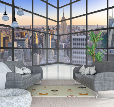 3d okno new york 3d stenski zidni fototapeta - TenStickers