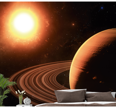 3d tapeta za vesolje in 3d fototapeta saturn - TenStickers