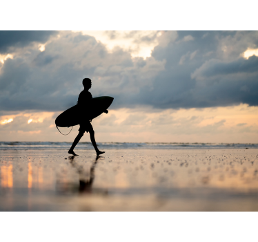 Surferska silhueta Fototapete z morjem - TenStickers