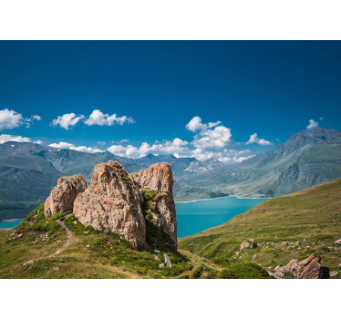 Jezero mont cenis pokrajina stenski stenski stenski zidni zid - TenStickers