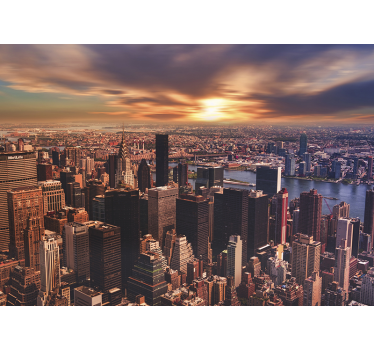 Newyork visoke zgradbe si ogledajo obris stena stena - TenStickers
