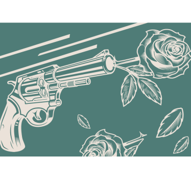 Gun and rose fototapete z graffiti motivi - TenStickers