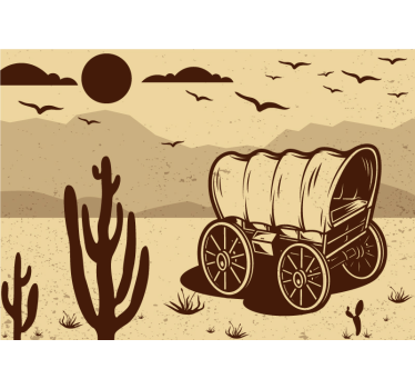 Kavbojski vagon vintage foto tapeta - TenStickers
