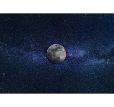 Luna in zvezde bivalni foto tapeta - TenStickers
