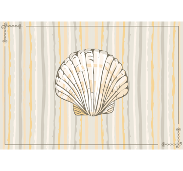 Seashell floral design vintageska fototapeta - TenStickers