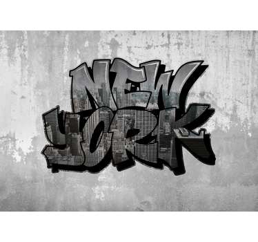 Grafiti z tapeta fototapeta s pogledom na mesto - TenStickers