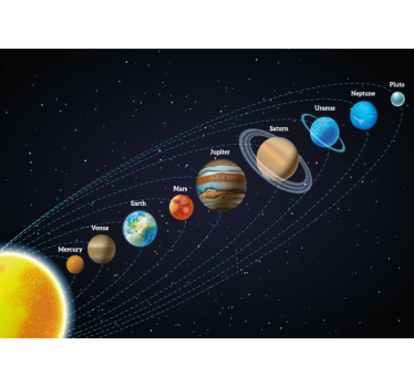 tapeta prostora za oblikovanje sončnega sistema - TenStickers