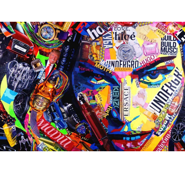 Cultural brand collage fototapete s graffiti motivi - TenStickers