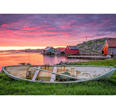 Scenic coastal village stenske poslikave - TenStickers