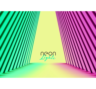 Neon geometric stripes fototapete z graffiti motivi - TenStickers