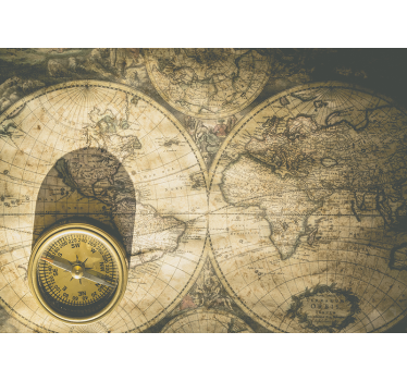 Vintage map vintage stenski mural - TenStickers