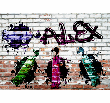 Colorful skateboards design in fototapeti z grafiti - TenStickers