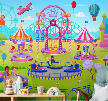Amusement park fun fototapeta v vintage stilu - TenStickers