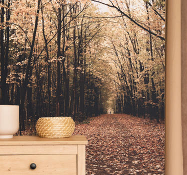 Autumn pathway view fototapeta gozd - TenStickers