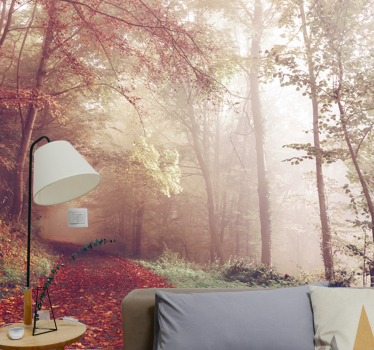 Autumn trail landscape fototapeta gozd - TenStickers
