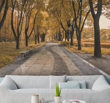 Autumn tree path stenske poslikave - TenStickers