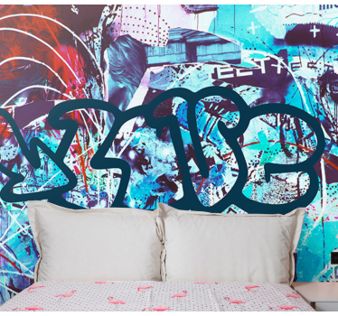 Barvita urbana ulična umetnost Fototapete s graffiti motivi - TenStickers