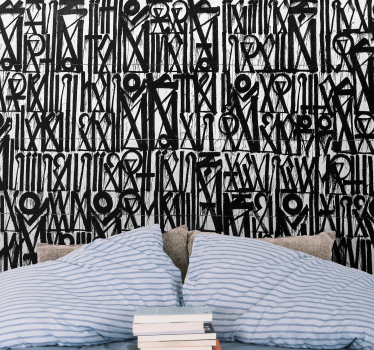 Black abstract patterns fototapete s graffiti motivi - TenStickers