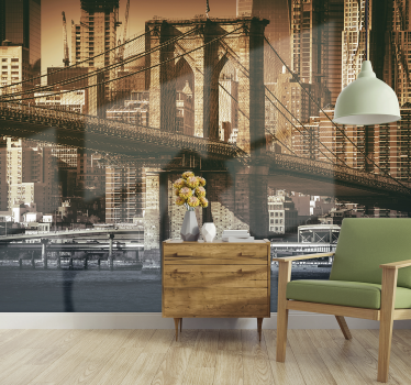 Brooklyn bridge aerial perspective fototapeta new york - TenStickers
